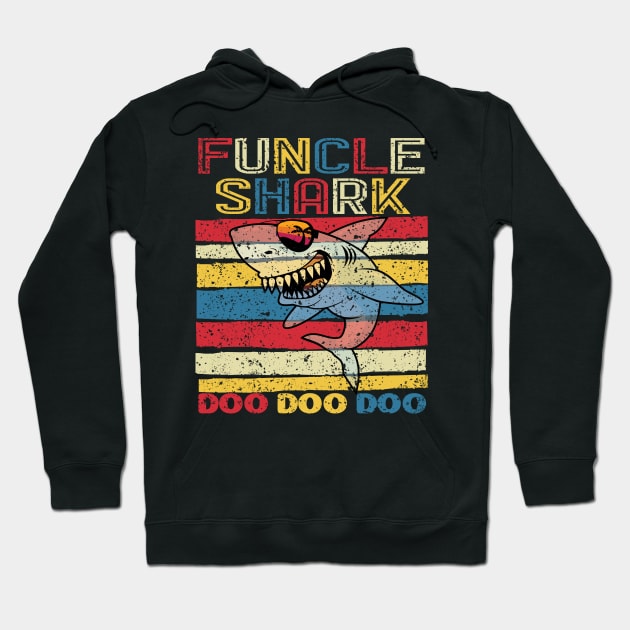 'Retro Vintage Uncle Shark' Hilarous Uncle Gift Hoodie by ourwackyhome